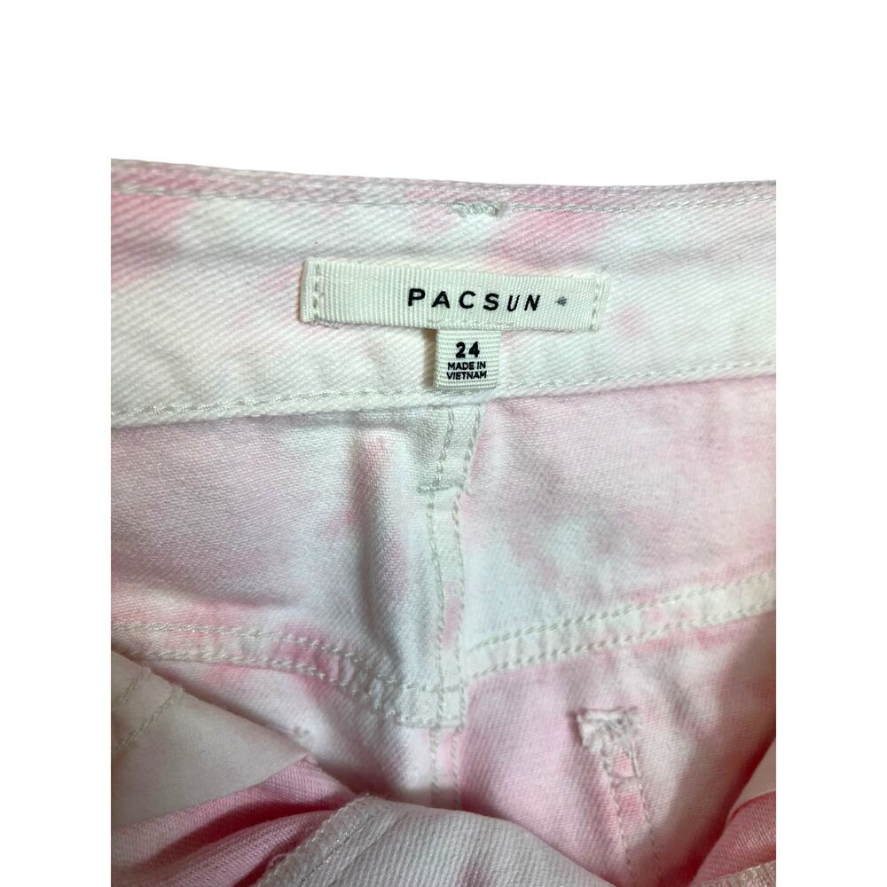 PacSun Tie-Dye High Rise Denim Jeans Mini Skirt | Pink | sz 24 NEW - Picture 8 of 11